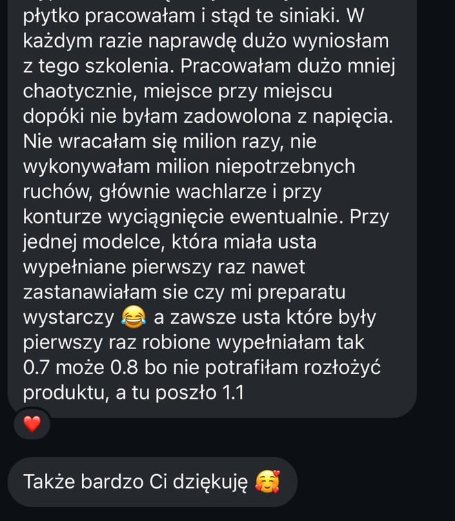 Pierwsze zdjęcie opinii zachwyconej klientki ze szkolenia Zuzanna Wilmowicz